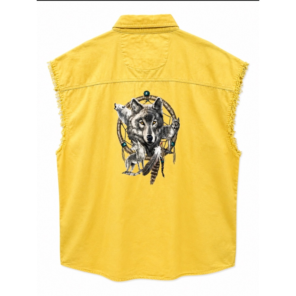 Sturgis Black Hills Rally 2010 Sleeveless Wolf Dreamcatcher Shirt‎ 2X Biker